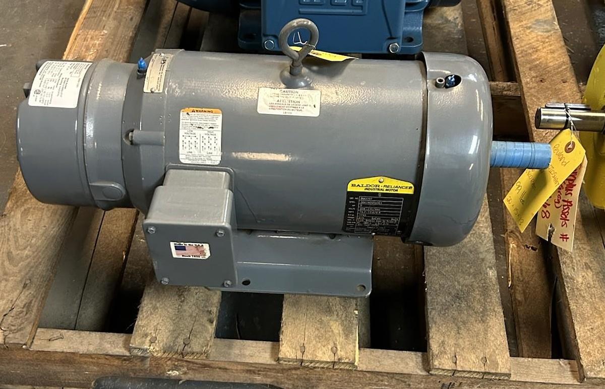 Used BALDOR,BM3707,BRAKE MOTOR 5HP 208-230/460V 1745RPM 215 FRAME 105606100DQF BRAKE