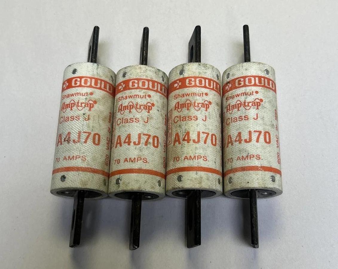 Used MERSEN FERRAZ SHAWMUT,A4J70,FUSE 70A 600V LOT OF 4