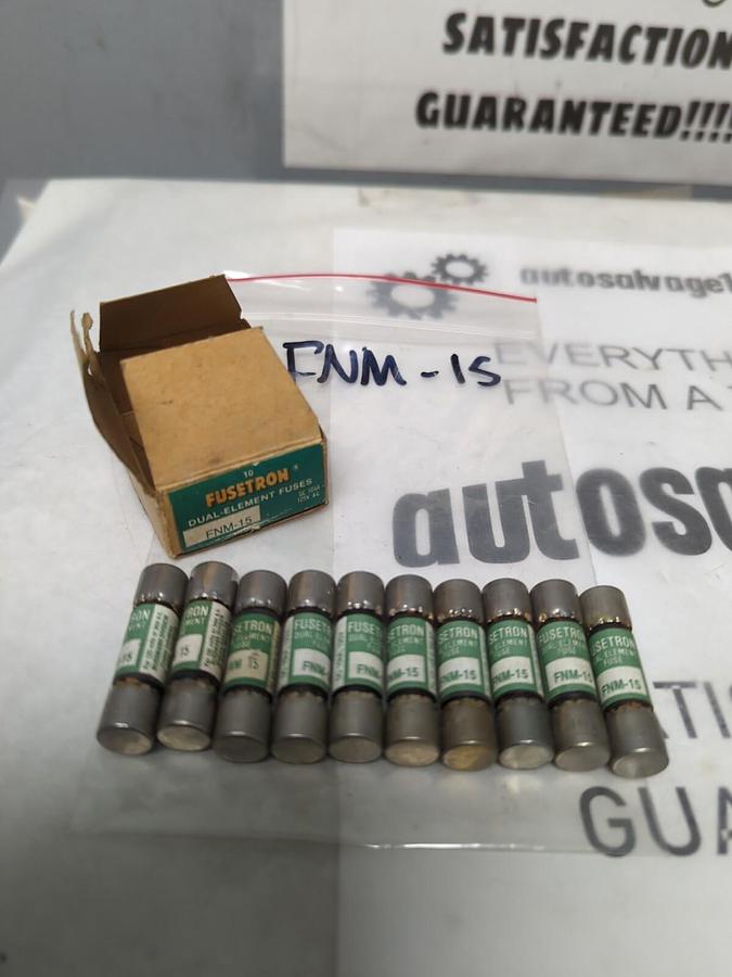 COOPER BUSSMANN,FNM-15,FUSETRON 15 AMP FUSE LOT OF 10 NOS