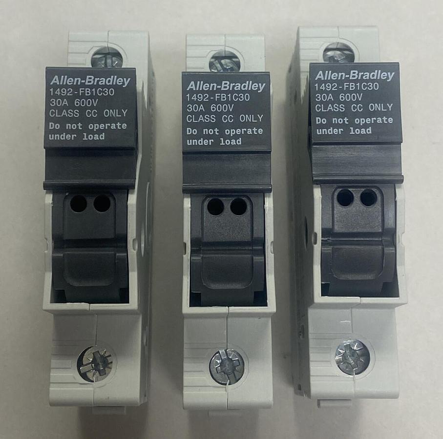 ALLEN BRADLEY,1492-FB1C30,FUSE HOLDER 1 POLE 30A 600V LOT OF 3 NEW NO BOX