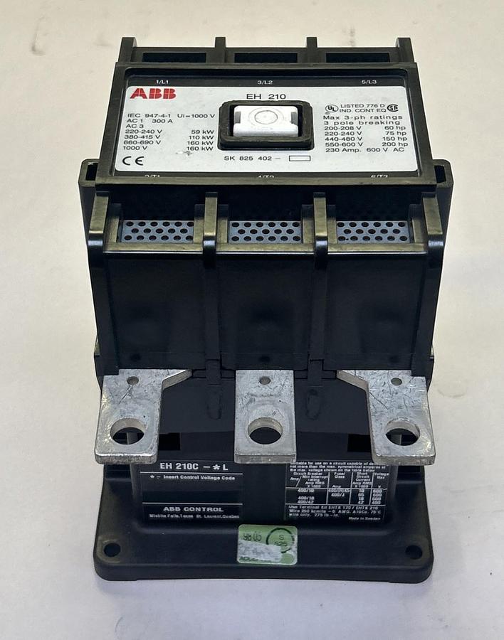 Used ABB,SK825402-AF,CONTACTOR 230A 600V