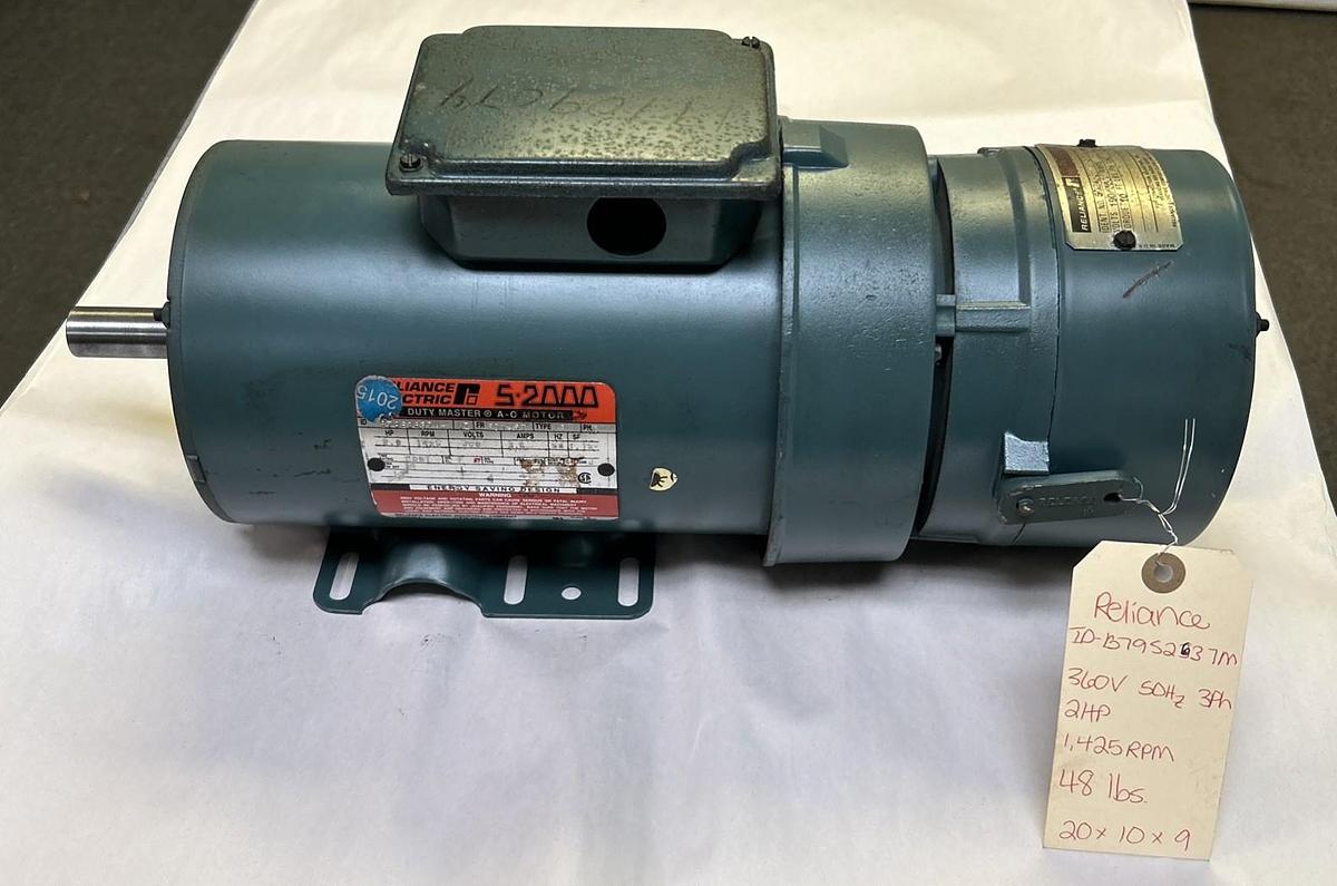 Used RELIANCE,B79S2637M,BRAKE MOTOR 2HP 1425RPM 360V 3PH FD145T FRAME