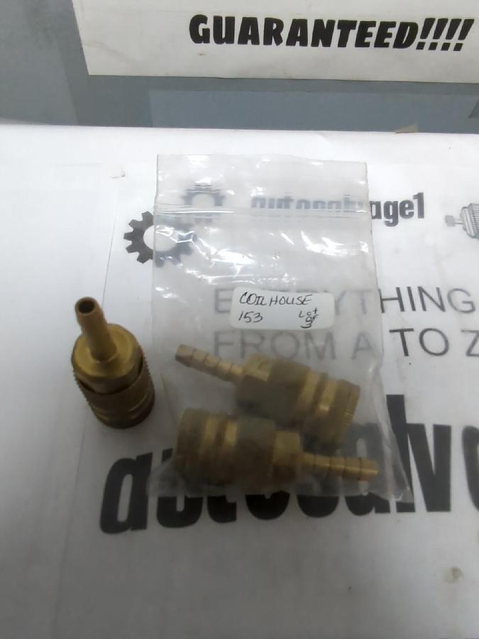 COILHOUSE,153, 1/4 IN HOSE BARB BRASS INDUSTRIAL PNEUMATIC HOSE COUPLER LOT OF 3