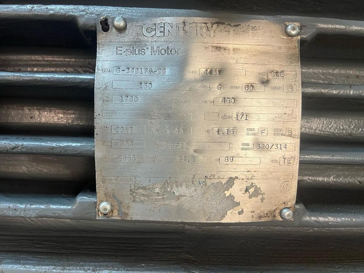 Used CENTURY,6-348179-06,E-PLUS MOTOR 150HP 1780RPM 460V 3PH 445T