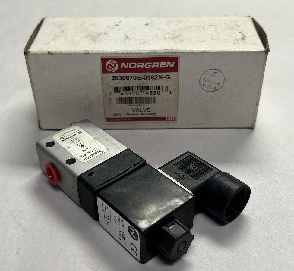 Used NORGREN,2630670E-0162N-G,PNEUMATIC DIRECT SOLENOID VALVE NEW