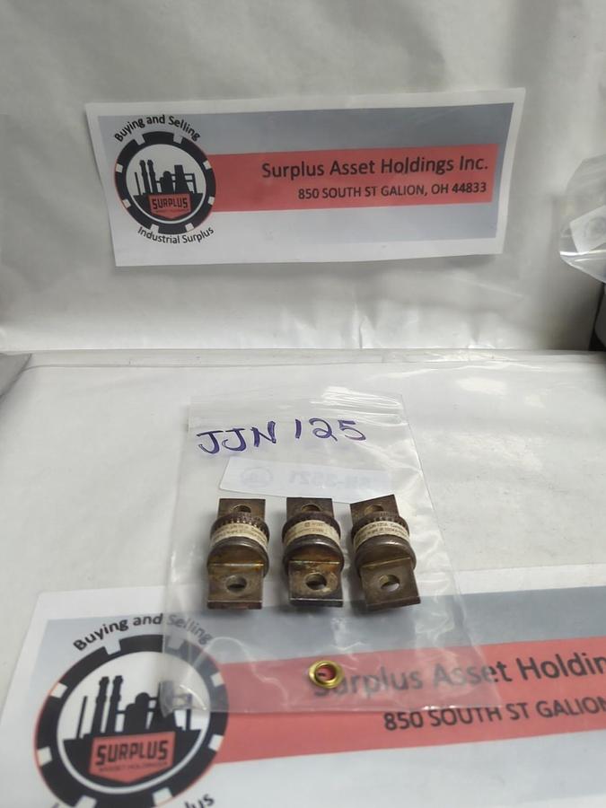 Used BUSSMANN,JJN125,SEMICONDUCTOR 125 AMP FUSE LOT OF 3 PRE-OWNED
