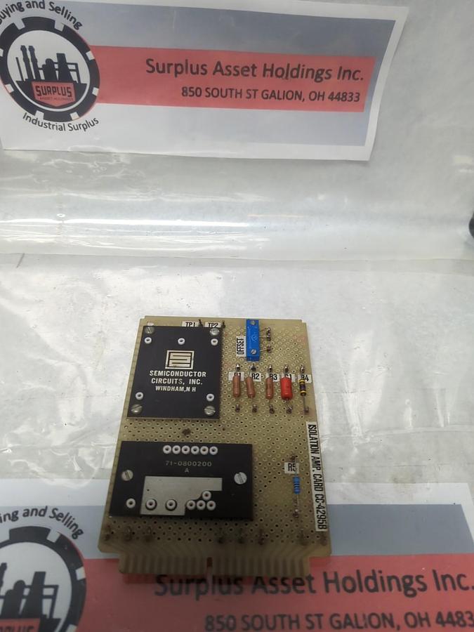 Used SEMICONDUCTOR CIRCUITS INC,CC-4295B,ISOLATION AMPLIFIER CARD PRE-OWNED