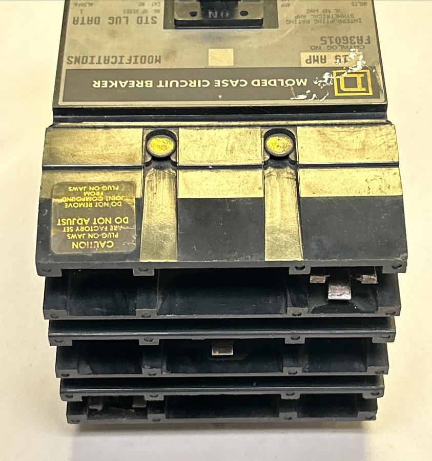 Used SQUARE D,FA36015,I-LINE CIRCUIT BREAKER 15A 600V 3P