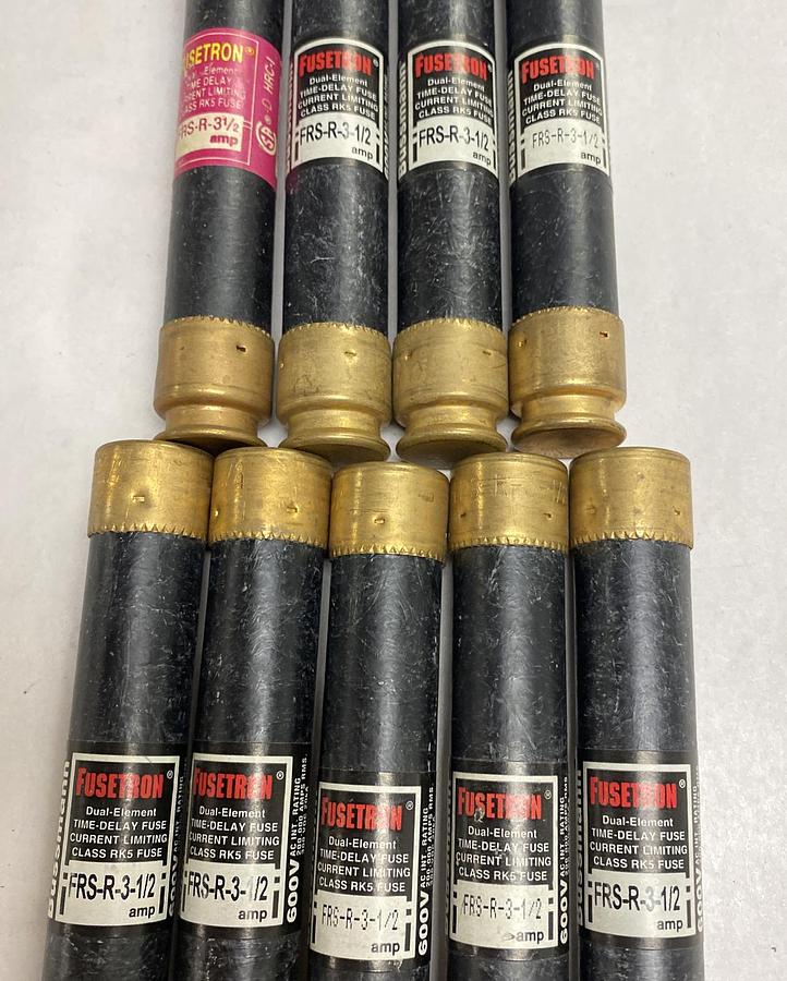 Cooper Bussmann,FRS-R-3-1/2,Fusetron Fuse Lot Of 9 NOS