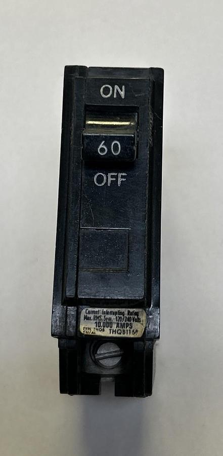 Used GENERAL ELECTRIC,THQB1160,CIRCUIT BREAKER 60A 120/240V 1P