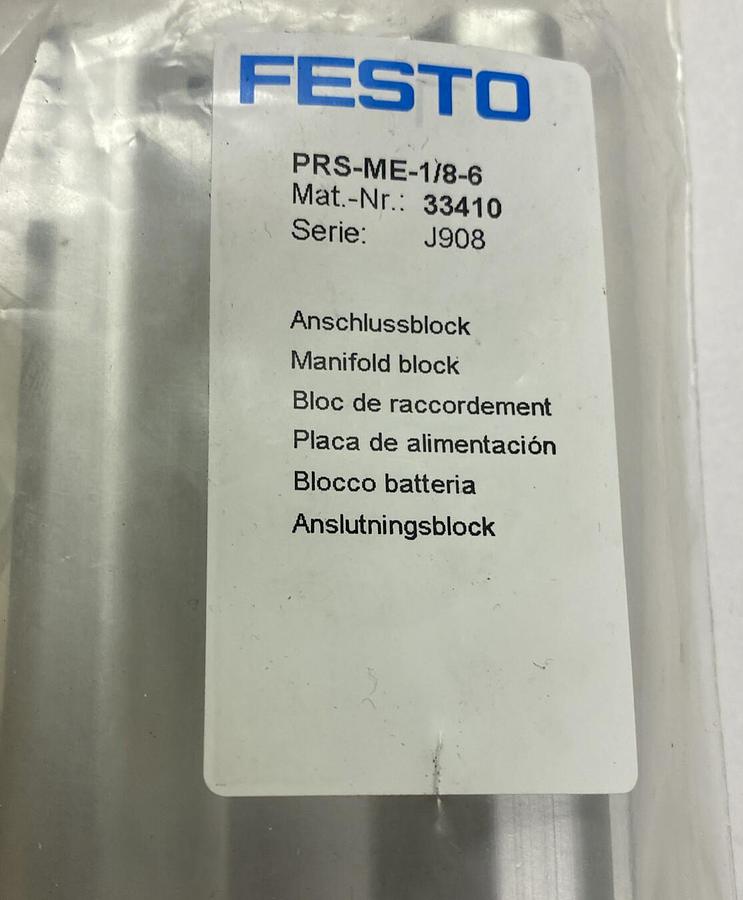 Used FESTO,PRS-ME-1/8-6,MANIFOLD BLOCK NEW