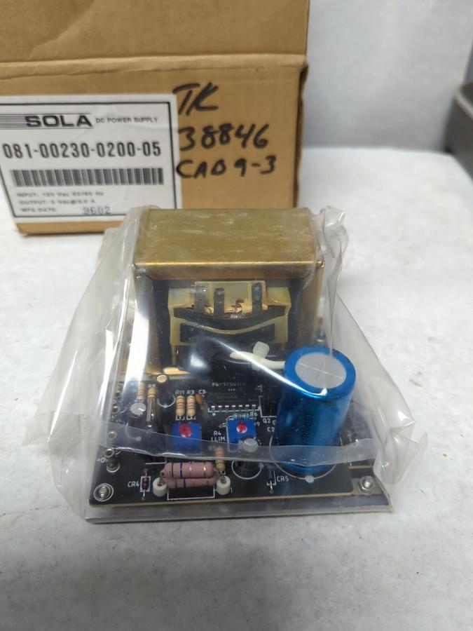 SOLA,081-00230-0200-05,POWER SUPPLY 120VAC 50/60HZ NOS