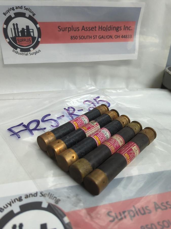 Used COOPER BUSSMANN,FRS-25,FUSETRON 25 AMP FUSE LOT OF 5 PRE-OWNED