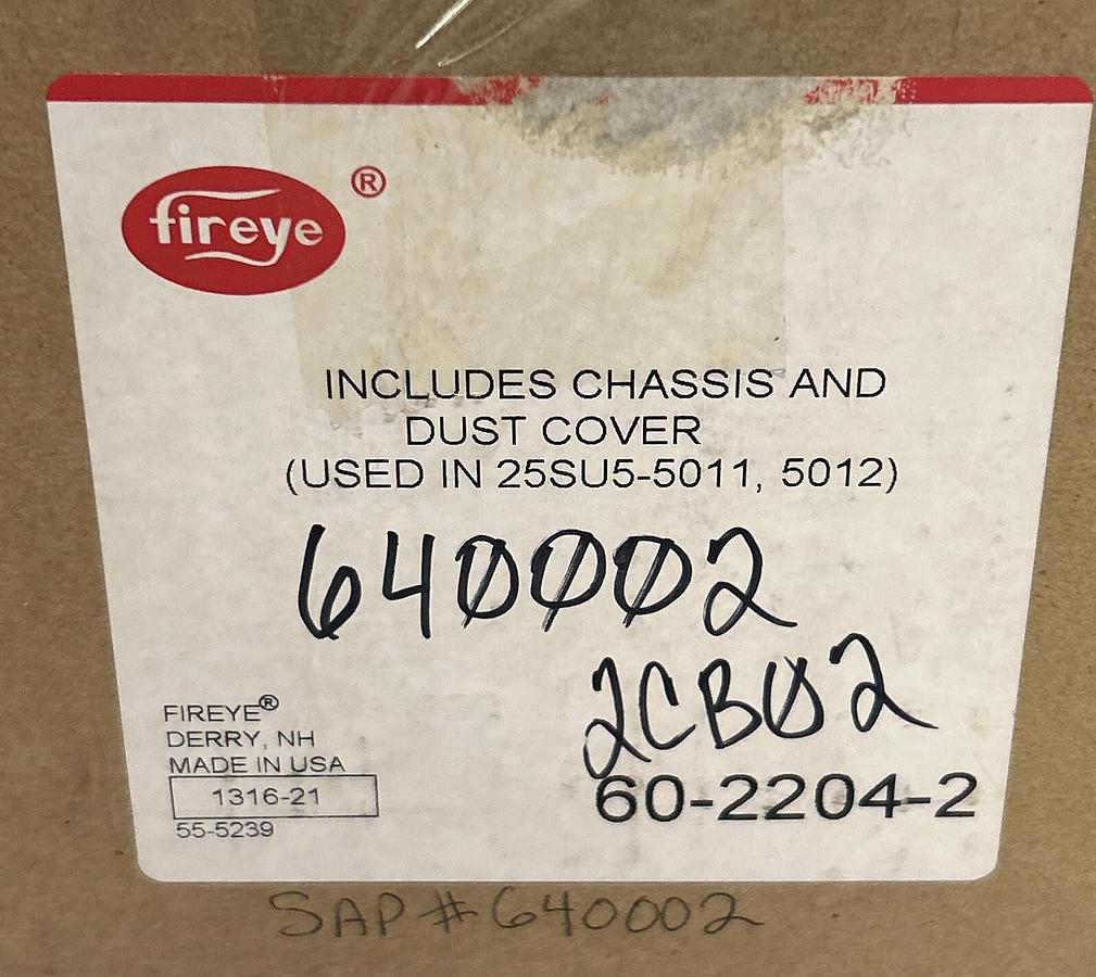 Used FIREYE,60-2204-2,CHASSIS W/ DUST COVER NEW