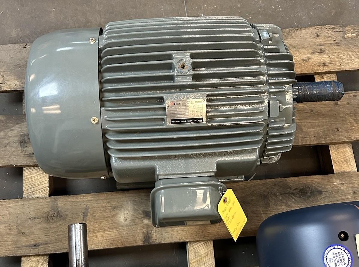 Used TECO,286T,INDUCTION MOTOR 15HP 230/460V 870RPM 3PH 286T FRAME