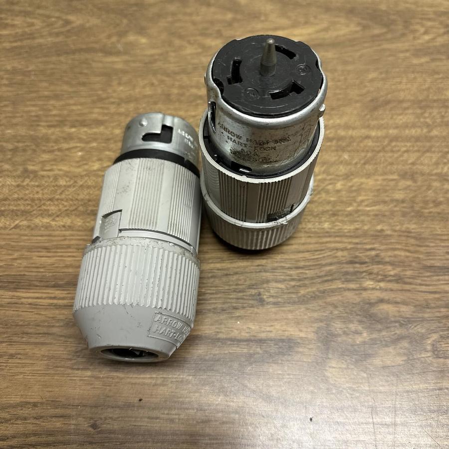 Used Arrow Hart Lock,50A125/250V,Female Receptacle LOT of 2