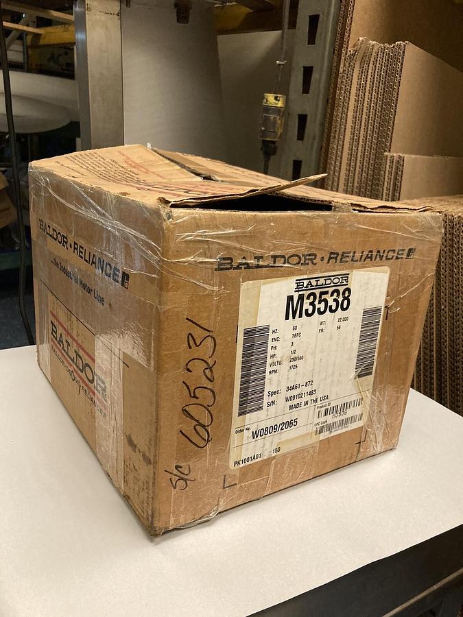 Used Baldor-Reliance,M3538,3-Phase General Purpose Motor 1/2 Hp 56 Frame 230/460V