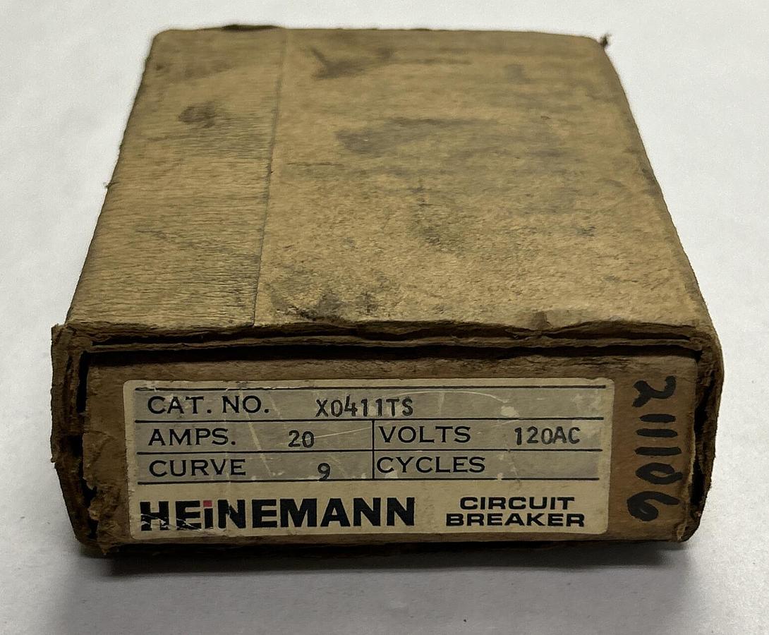 HEINEMANN,X0411TS,CIRCUIT BREAKER 20A 120V 1P NOS