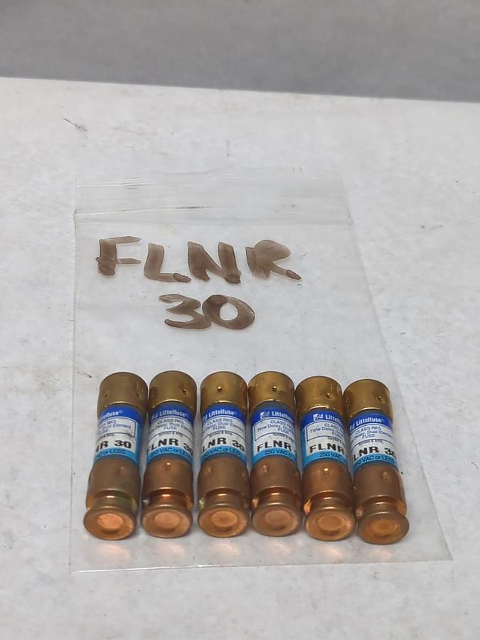 LITTELFUSE,FLNR-30,TIME-DELAY 30 AMP FUSES LOT OF 6 NOS