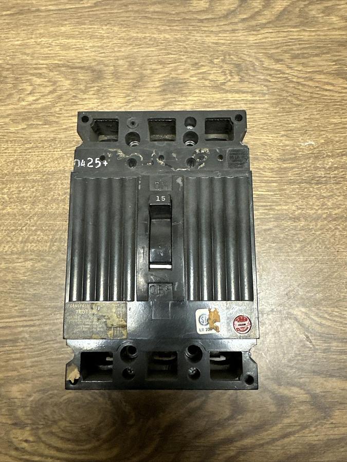 Used GE,TED134015,15Amp 480VAC Circuit Breaker