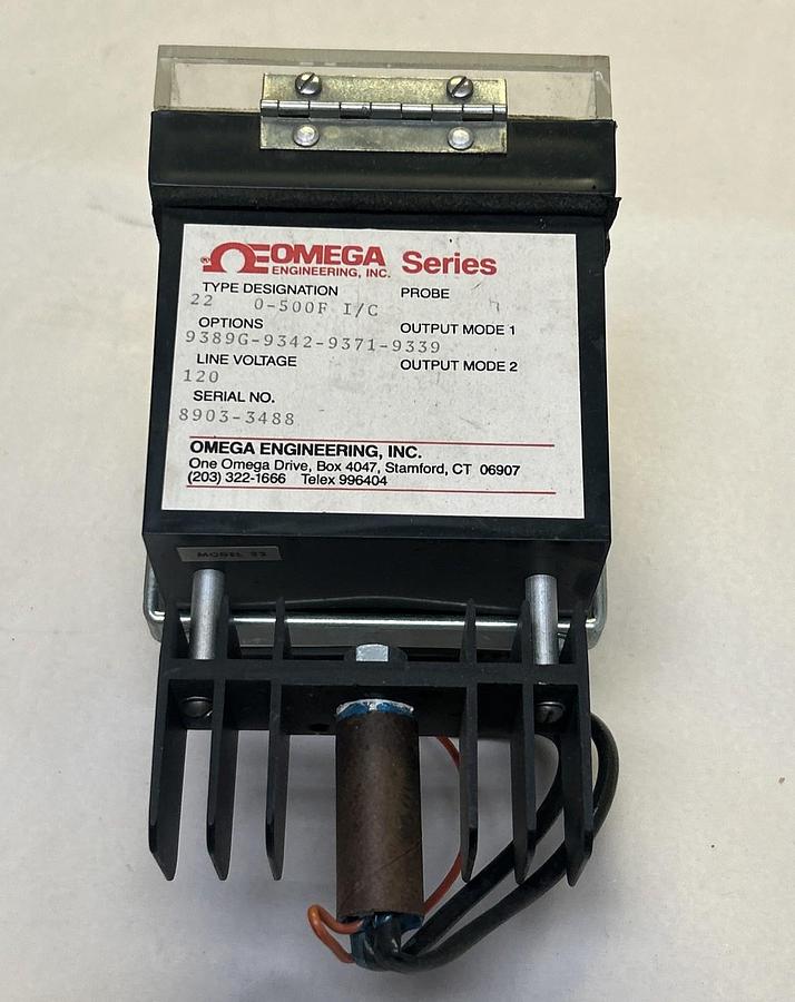 Used OMEGA,TYPE 22,TEMPERATURE CONTROLLER 0-500F