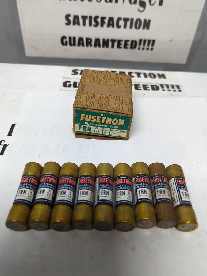 COOPER BUSSMANN,FRN-8/10,FUSETRON FUSES..BOX OF 9..NOS