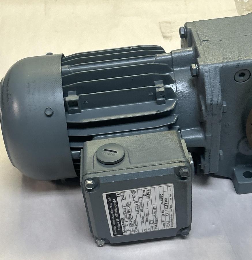Used BAUER,SG2-21/DK64-163L-AS/V,GEAR MOTOR 0.30KW 1600RPM 460V