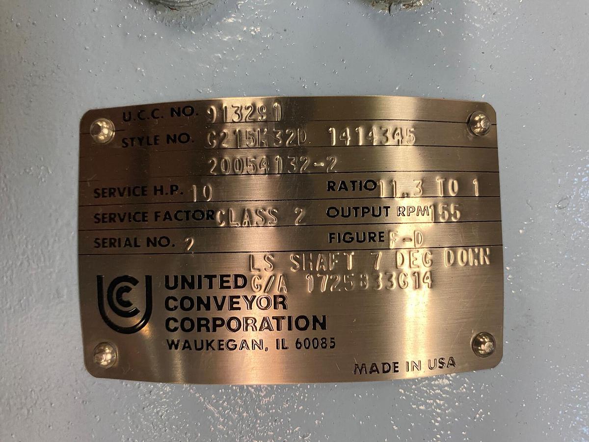 Used UCC Rexnord,G215M32D,GEARMOTOR 11.3 RATIO 155RPM 10HP BALDOR SEVERE DUTY XT