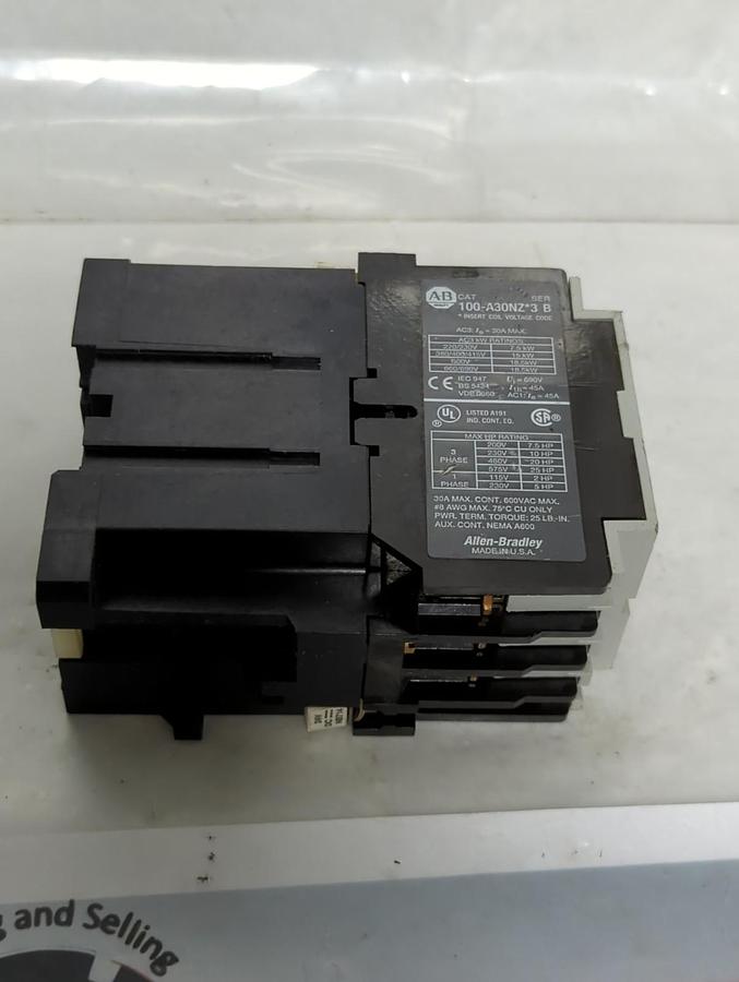 Used ALLEN BRADLEY,100-A30NZ*3,SERIES B CONTACTOR PRE-OWNED