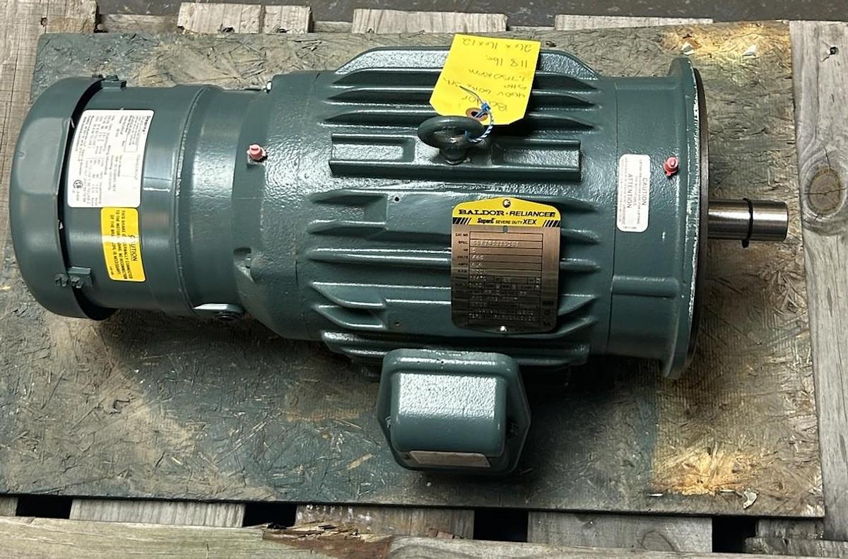 Used BALDOR,184TC,SEVERE DUTY MOTOR 5HP 460V 1750RPM 3PH / STEARNS 1056162Q0DQF BRAKE