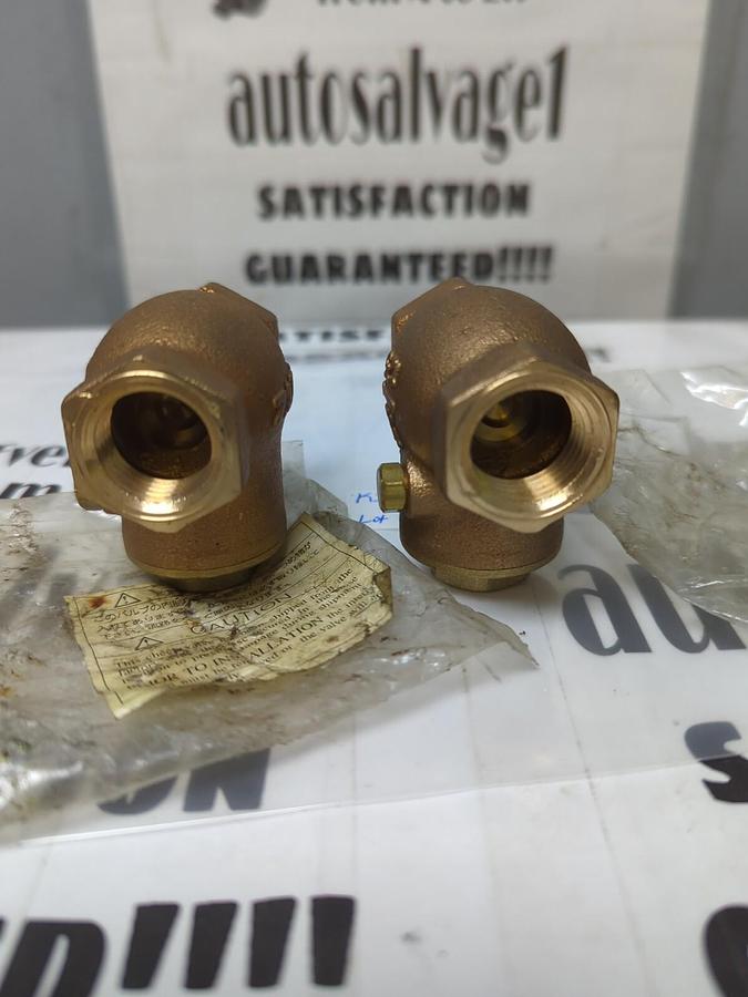 KITZ,125,BRASS VALVES 1/2 INCH NPT LOT OF 2 NOS