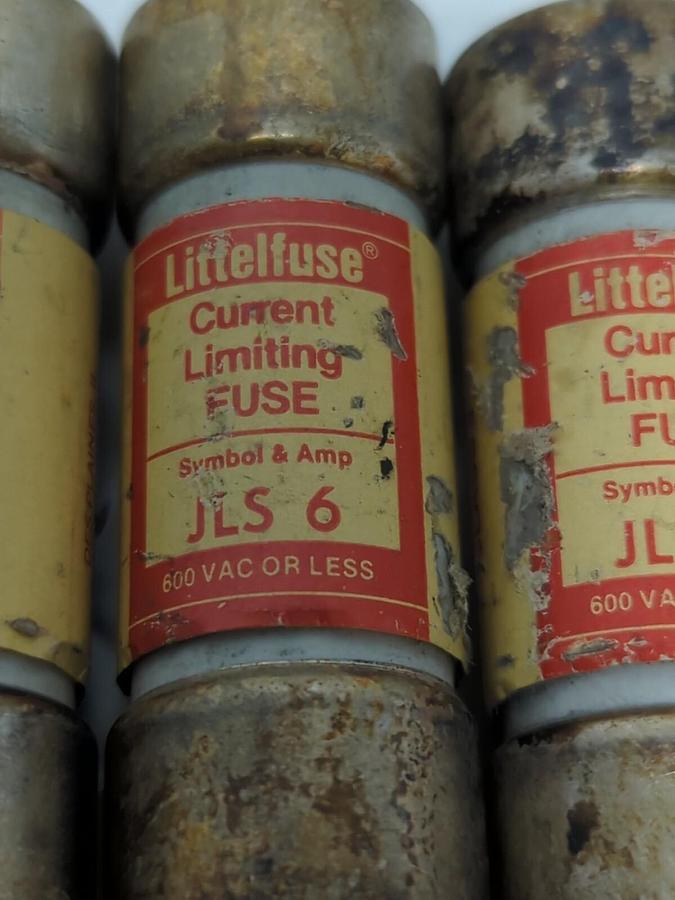 Used LITTELFUSE,JLS6,CURRENT LIMITING 6 AMP FUSE LOT OF 5 PRE-OWNED