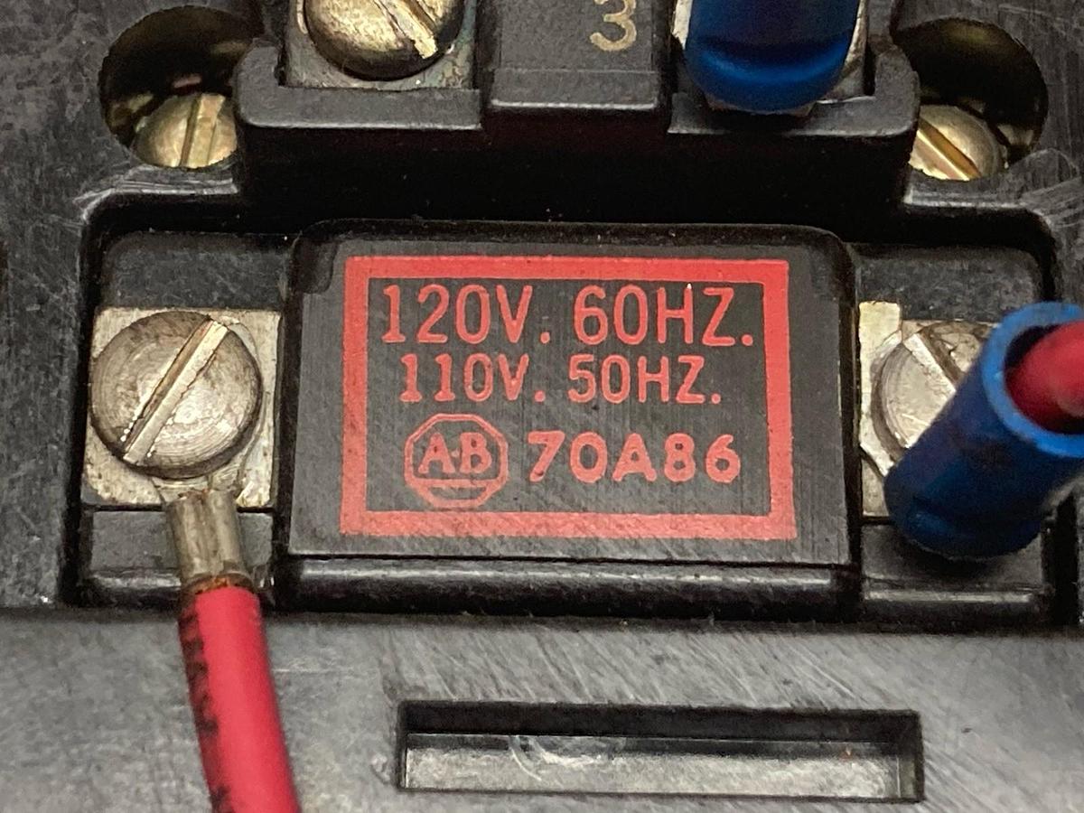 Used Allen-Bradley,70A86,Contactor w/Contacts 120/110V 60/50Hz