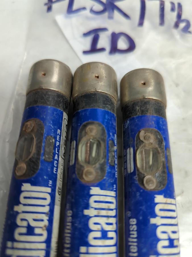 Used LITTELFUSE,FLSR17-1/2ID,INDICATOR 17-1/2 AMP FUSE LOT OF 3 PRE-OWNED