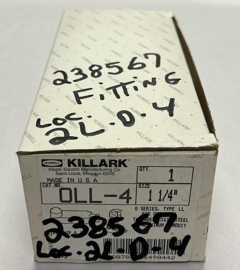 Used HUBBELL KILLARK,OLL-4,CONDUIT BODY 1-1/4INCH NEW