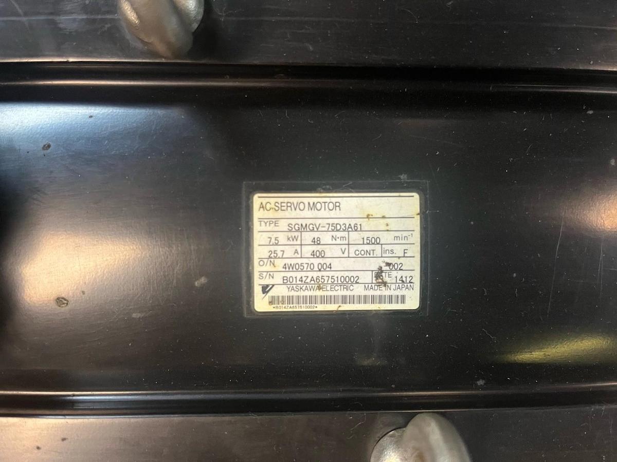 Used YASKAWA,SGMGV-75D3A61,SERVO MOTOR 7.5kW UTTAH-B20FL ENCODER