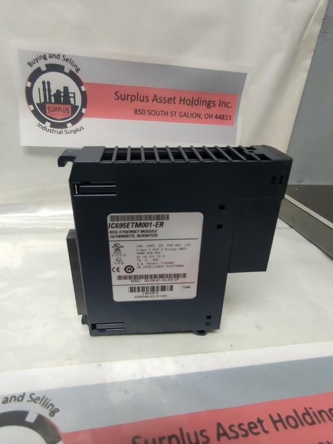 Used GE FANUC,IC695ETM001-ER,RX3i ETHERNET MODULE 10/100BITS W/SWITCH PRE-OWNED
