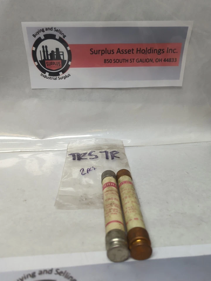 Used GOULD SHAWMUT,TRS7R,TRI-ONIC 7 AMP FUSE LOT OF 2 PRE-OWNED
