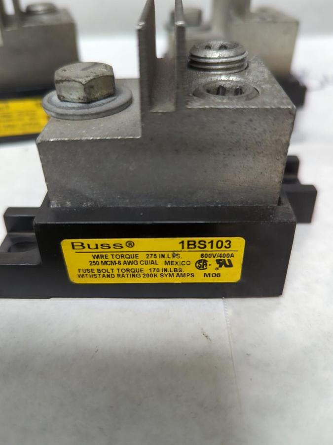 Used BUSS,1BS103,FUSE BLOCK HOLDER LOT OF 3 PRE-OWNED