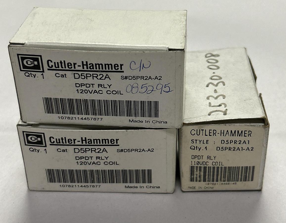 CUTLER HAMMER,D5PR2A1,RELAY 120V LOT OF 3 NEW