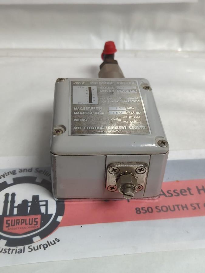 Used ACT ELECTRIC,SPR-150,PRESSURE SWITCH PRE-OWNED