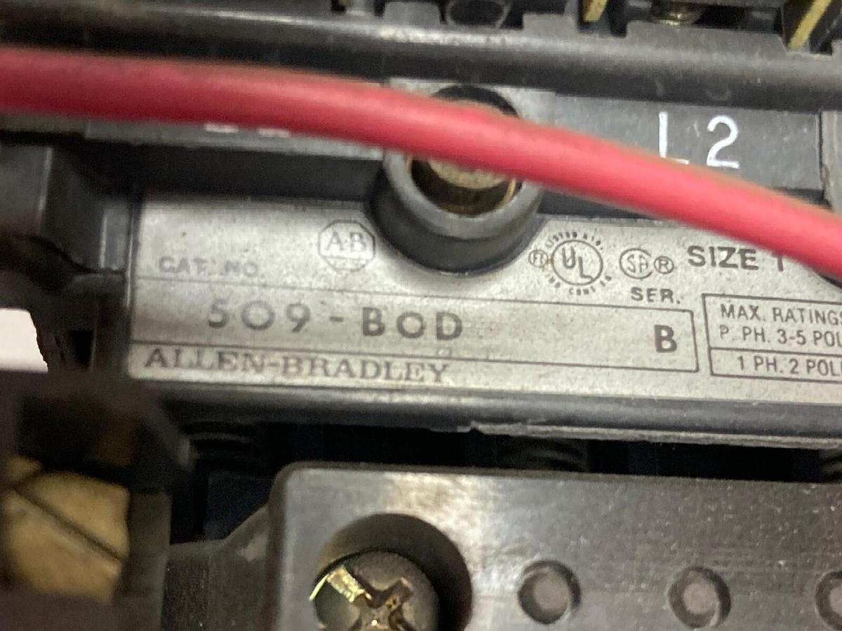 Used Allen-Bradley,509-BOD,Magnetic Contactor Ser B