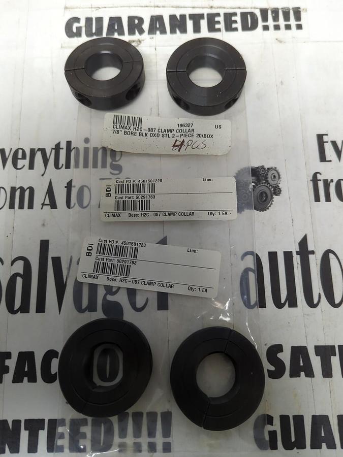 CLIMAX,H2C-087,2 PIECE SHAFT/CLAMP COLLAR  7/8 INCH BORE LOT OF 4 NOS