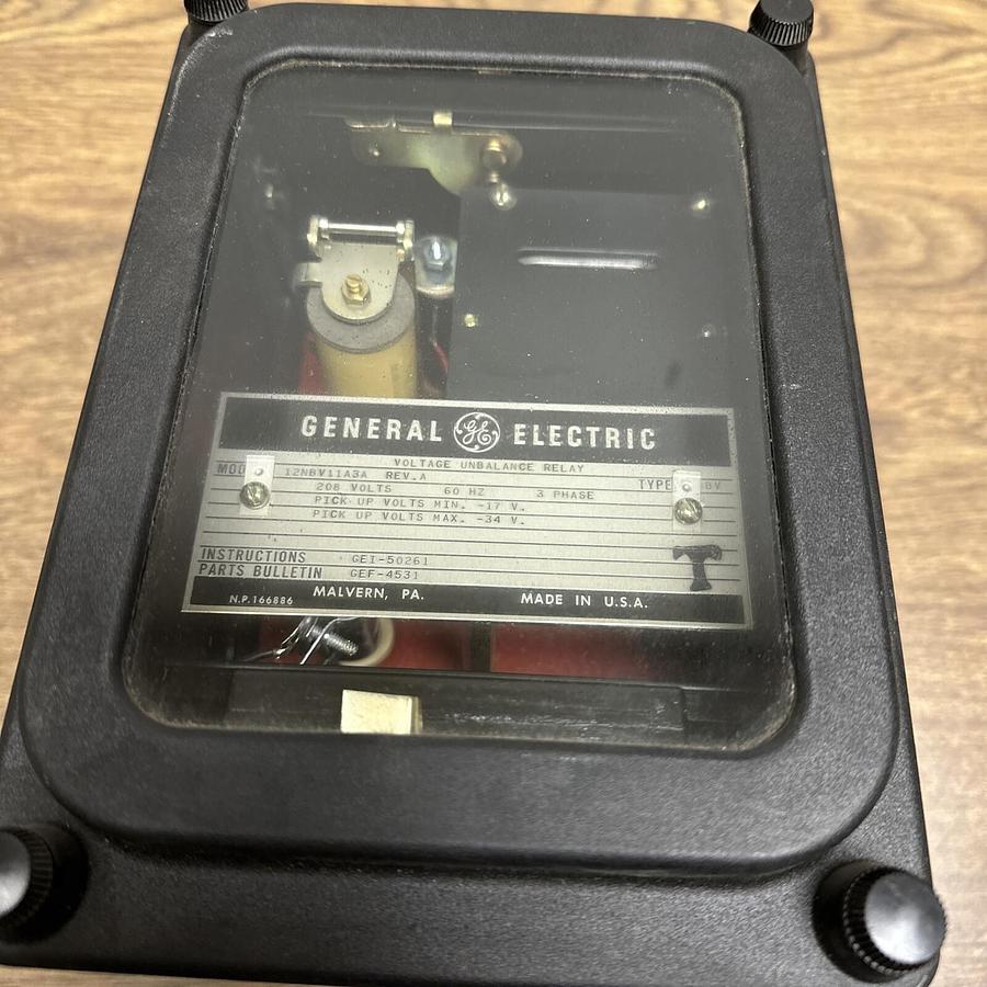 Used GE,12NBV11A3A,Voltage Unbalance Relay 208v 60hz 3Phase
