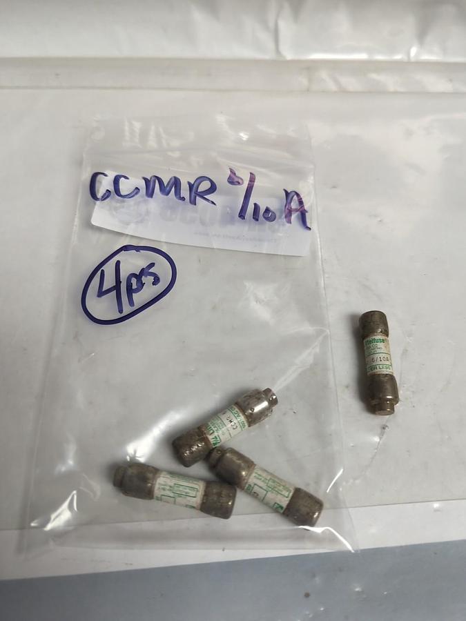 Used LITTELFUSE,CCMR6/10,CLASS CC 6/10 AMP FUSE LOT OF 4 PRE-OWNED