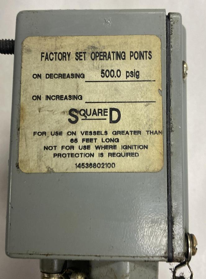 Used Square D,9012,GFW-1 Series C Pressure Switch