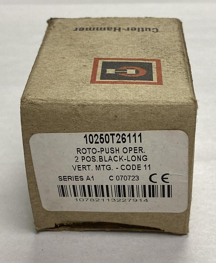 Cutler-Hammer,10250T26111,Roto-Push Operator 2 Position Black NOS