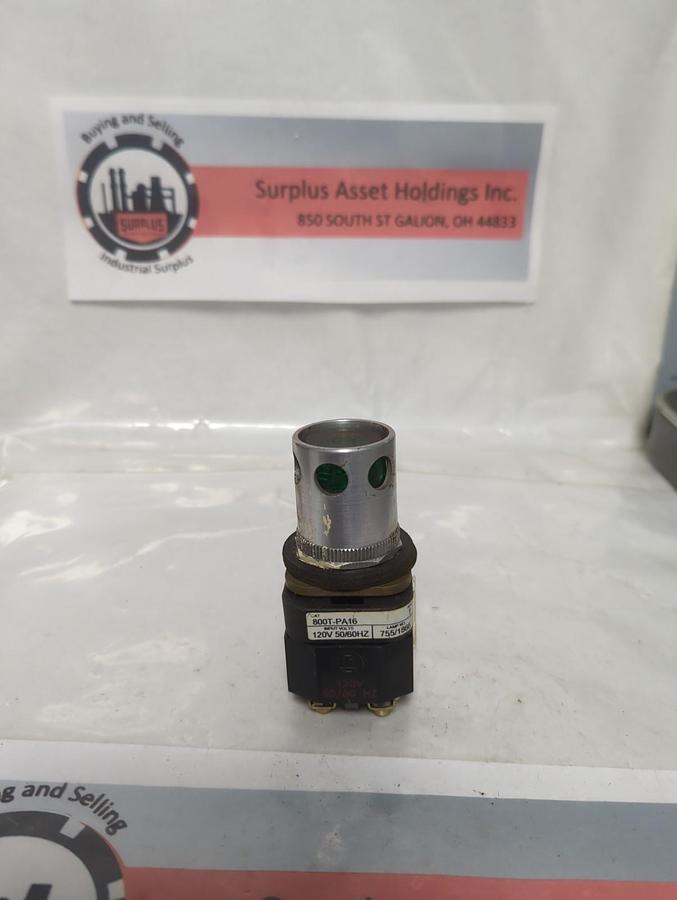 Used ALLEN BRADLEY,800T-PA16,SERIES T GREEN PUSHBUTTON PRE-OWNED