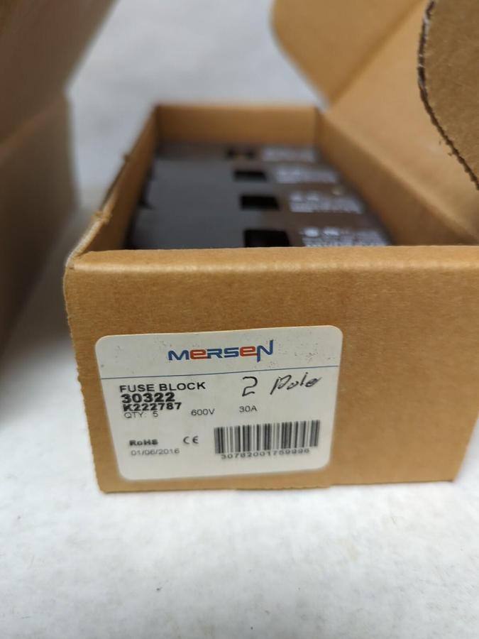 MERSEN,30322,FUSE BLOCK/HOLDER 600V 30A 2-POLE LOT OF 6 NOS
