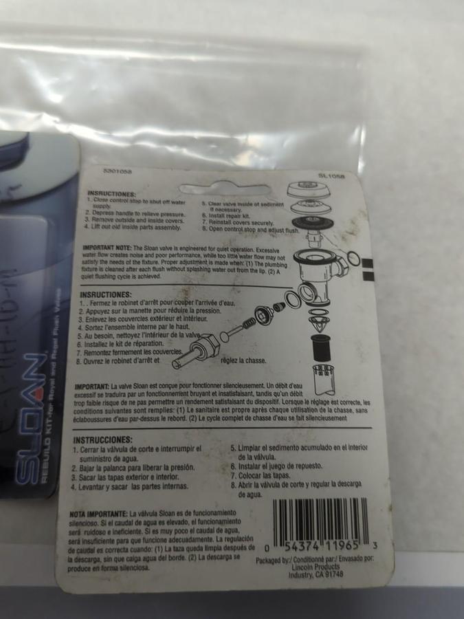 SLOAN,A-19-AC,RELIEF VALVE FOR 3.5/4.5 WATER CLOSETS LOT OF 2 NOS